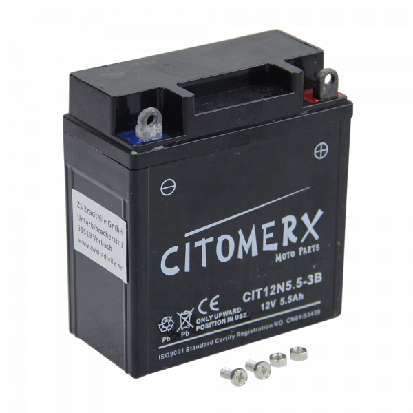 Citomerx Powersports GEL Batterie CIT12N5.5-3B, 12V/5.5AH